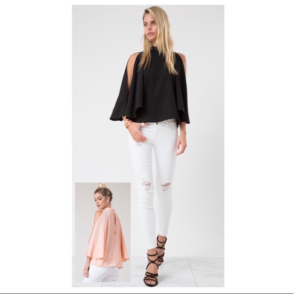 Love In Tops - Kimono Top with Open Shoulder Sleeves